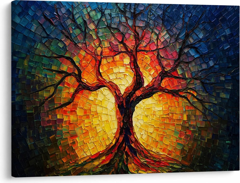 Obraz - Drzewo życia w mozaice (70x50 cm)