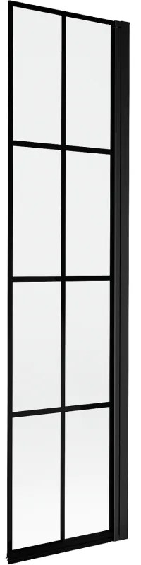 Mexen Mist parawan nawannowy 1-skrzydłowy prawy 50 x 150 cm, czarna kratka, czarny - 8A9-050-001-70-77-P