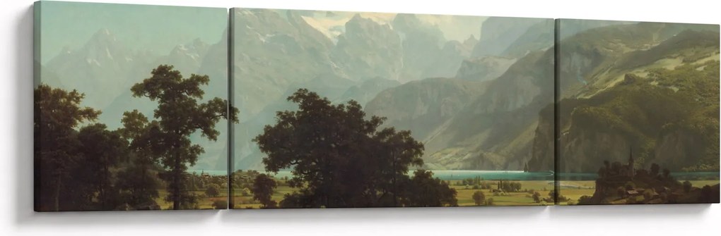 Obraz - Albert Bierstadt, Lake Lucerne, reprodukcje (170x50 cm)