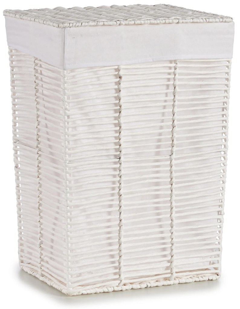 Kosze wiklinowe białe z materiałową wyściółką RUSTIC, 2 sztuki
