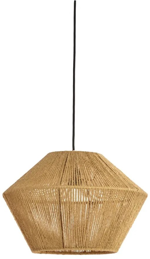Jasnozielona lampa wisząca z kloszem z juty ø 40 cm Fugia – Light & Living