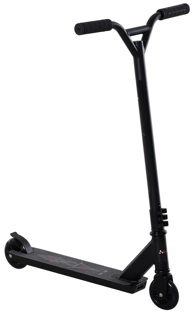 HOMCOM Hulajnoga wyczynowa Profesjonalna Freestyle 100mm koła PU Czarna dla dzieci i dorosłych Aluminium | Aosom PL