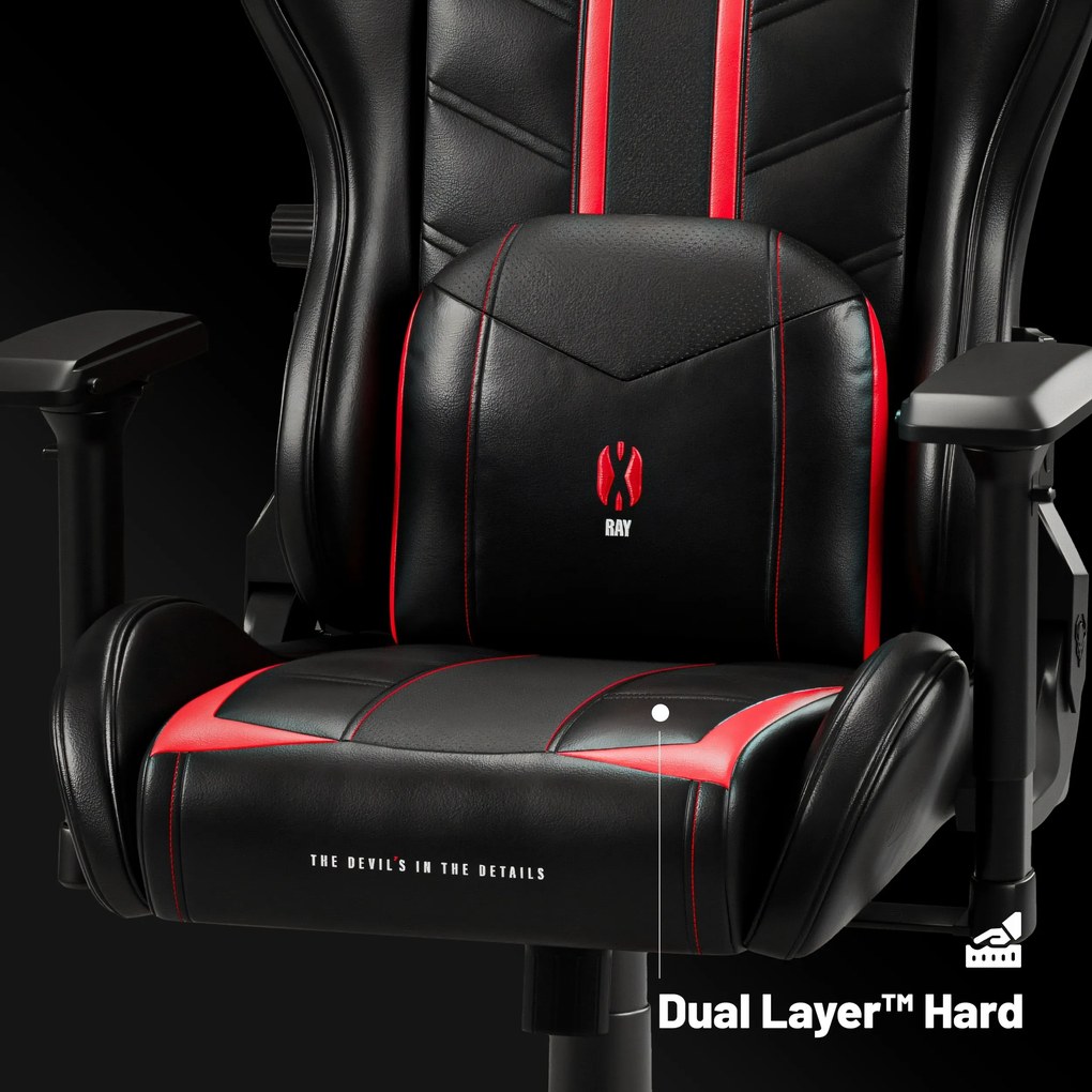 Fotel gamingowy Diablo X-Ray 2.0 King Size, czarno-czerwony