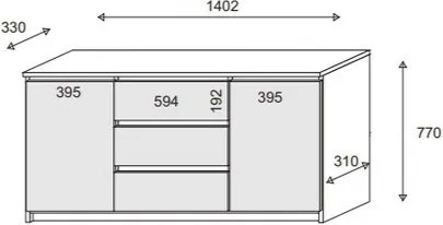 Komoda LUMINO 140 cm do Salonu Sypialni Biały