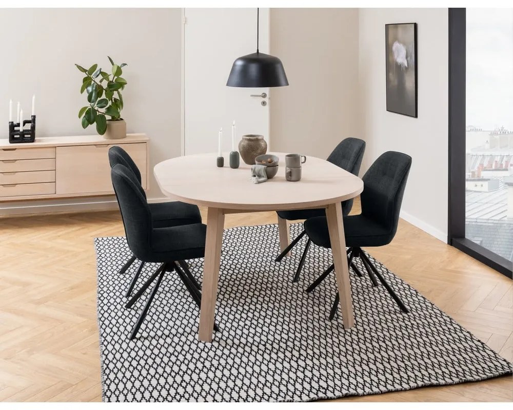 Okrągły rozkładany stół z blatem w dekorze dębu ø 120 cm A-Line – Actona