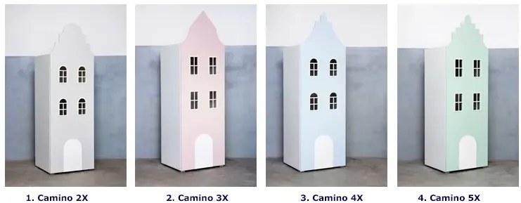 Popielata szafa domek Camino 2X - 5 kolorów