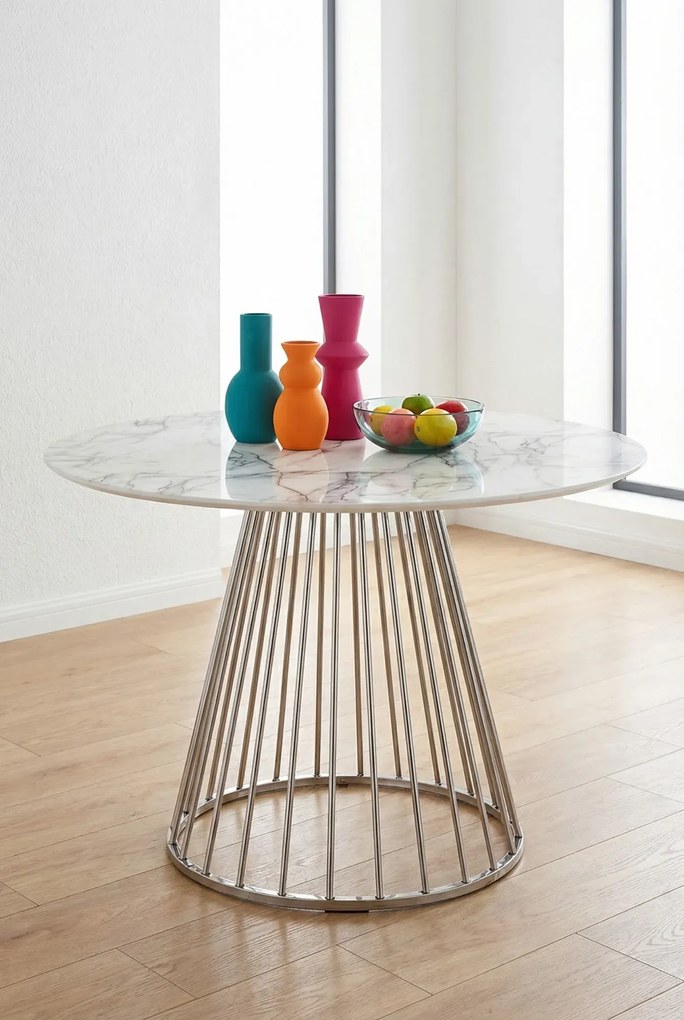 Okrągły stół do jadalni marmur A6-W90