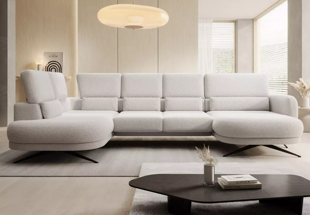 Narożnik elektryczny Ilusio XL – designerski narożnik U z funkcją relax i elektrycznym siedziskiem