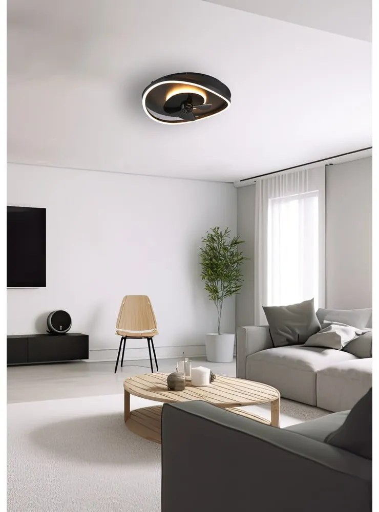 Lampa sufitowa LED w kolorze matowej czerni Sortland – Reality