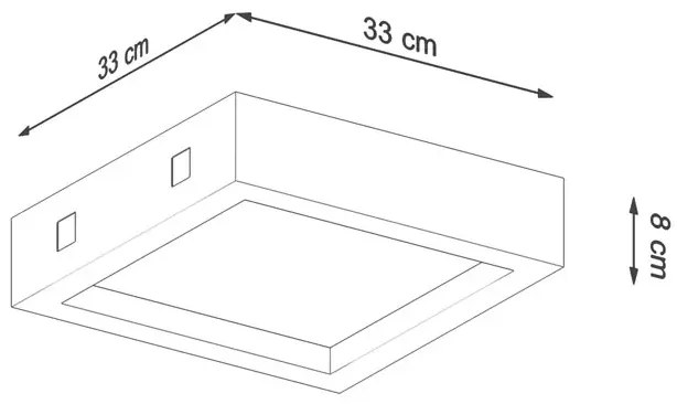 Kwadratowy plafon betonowy loft - S182-Rosetta