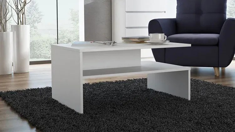 Biała Minimalistyczna Ława Kawowa D8-C70