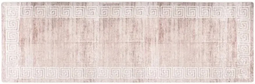 Prostokątny beżowy dywan w grecki wzór 80x300 cm F1-W51
