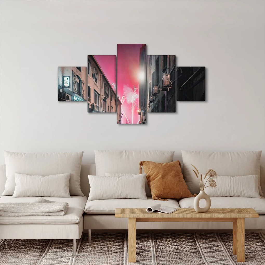 Obraz fajerwerków w Marsylii (125x70 cm)