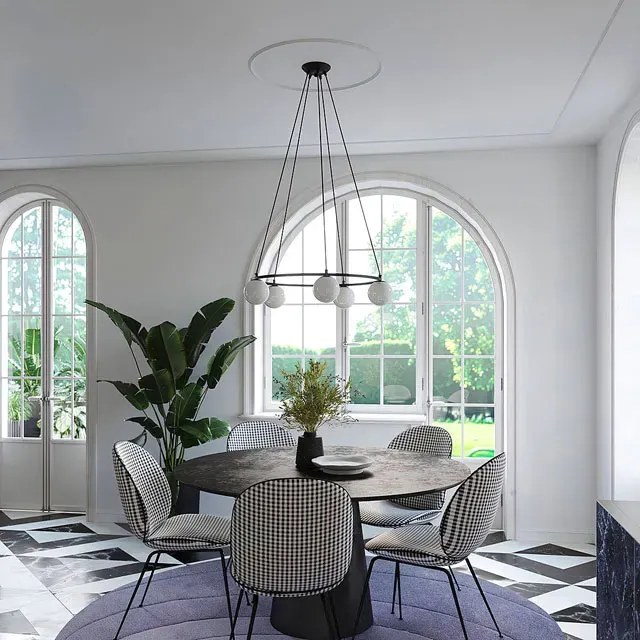 Duży nowoczesny żyrandol okrąg - 4X A438 C5-T99