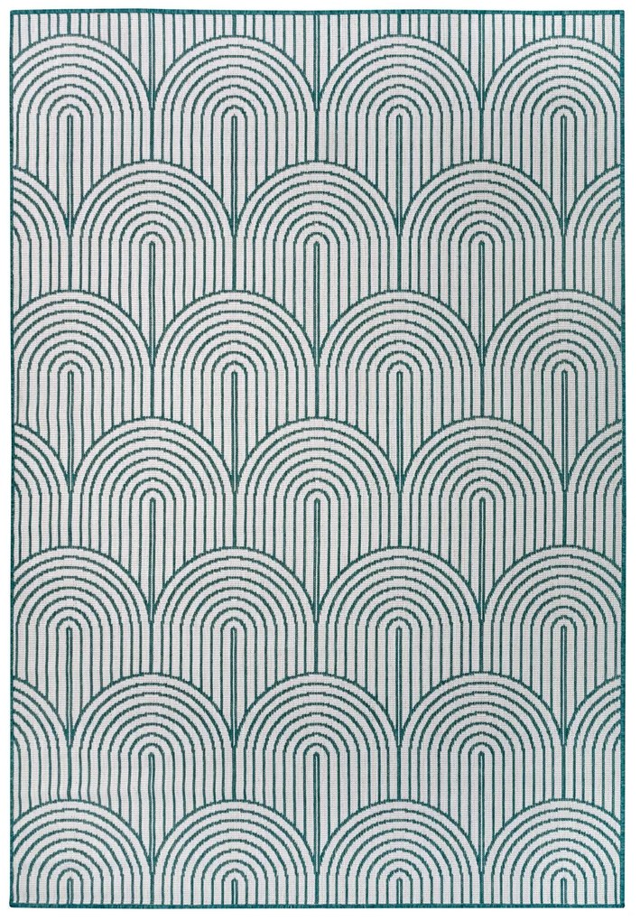 Dywan zewnętrzny dwustronny Pangli zielono-kremowy 120 cm x 170 cm