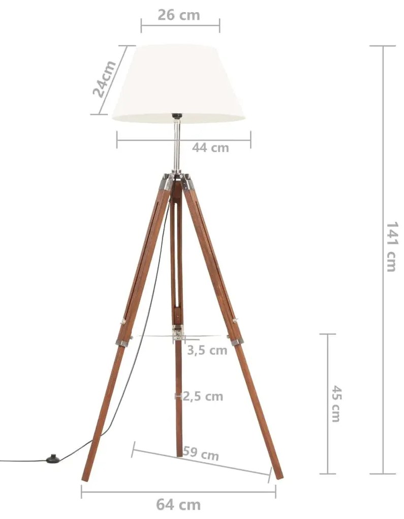 Brązowo-biała lampa stojąca z regulacją wysokości - EX199 N7-R98
