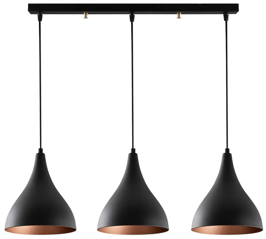 Czarna lampa sufitowa z 3 kloszami Opviq lights Berceste Long