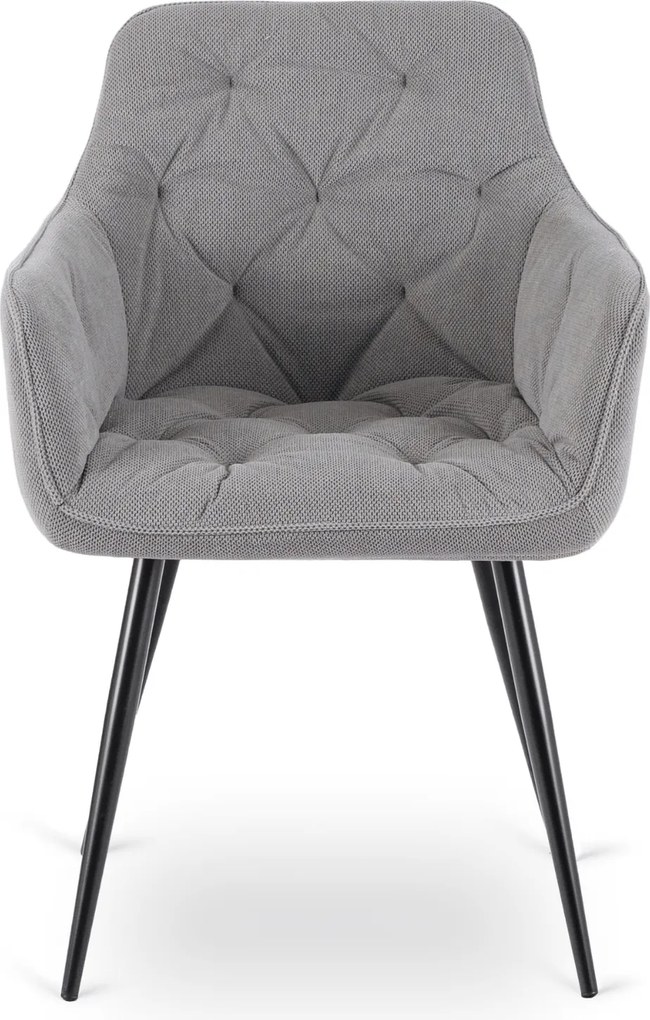 Krzesło Tapicerowane do Salonu MODESTO Szare Nowoczesne Loft
