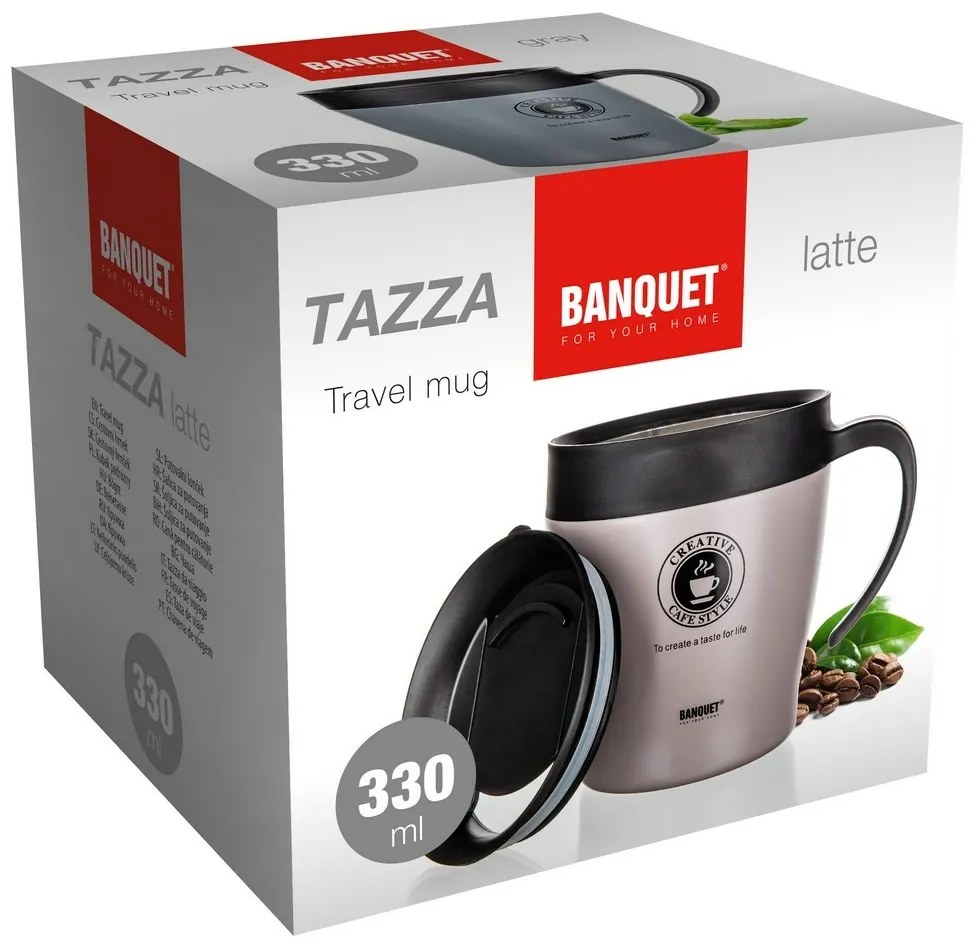 Banquet Podróżny kubek termiczny TAZZA 330 ml, Latte