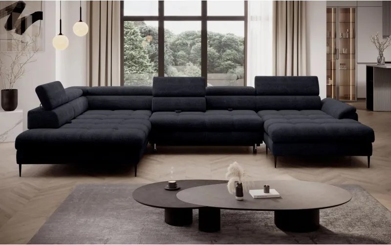 Narożnik EMPOLI XL w układzie U z funkcją spania WERSAL