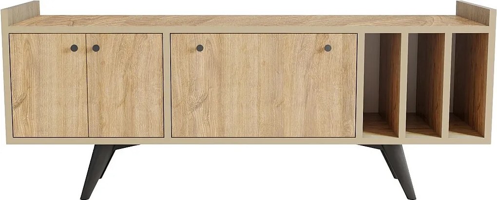 Stojak pod TV – 150 cm x 56 cm x 40 cm – Dąb – Płyta wiórowa