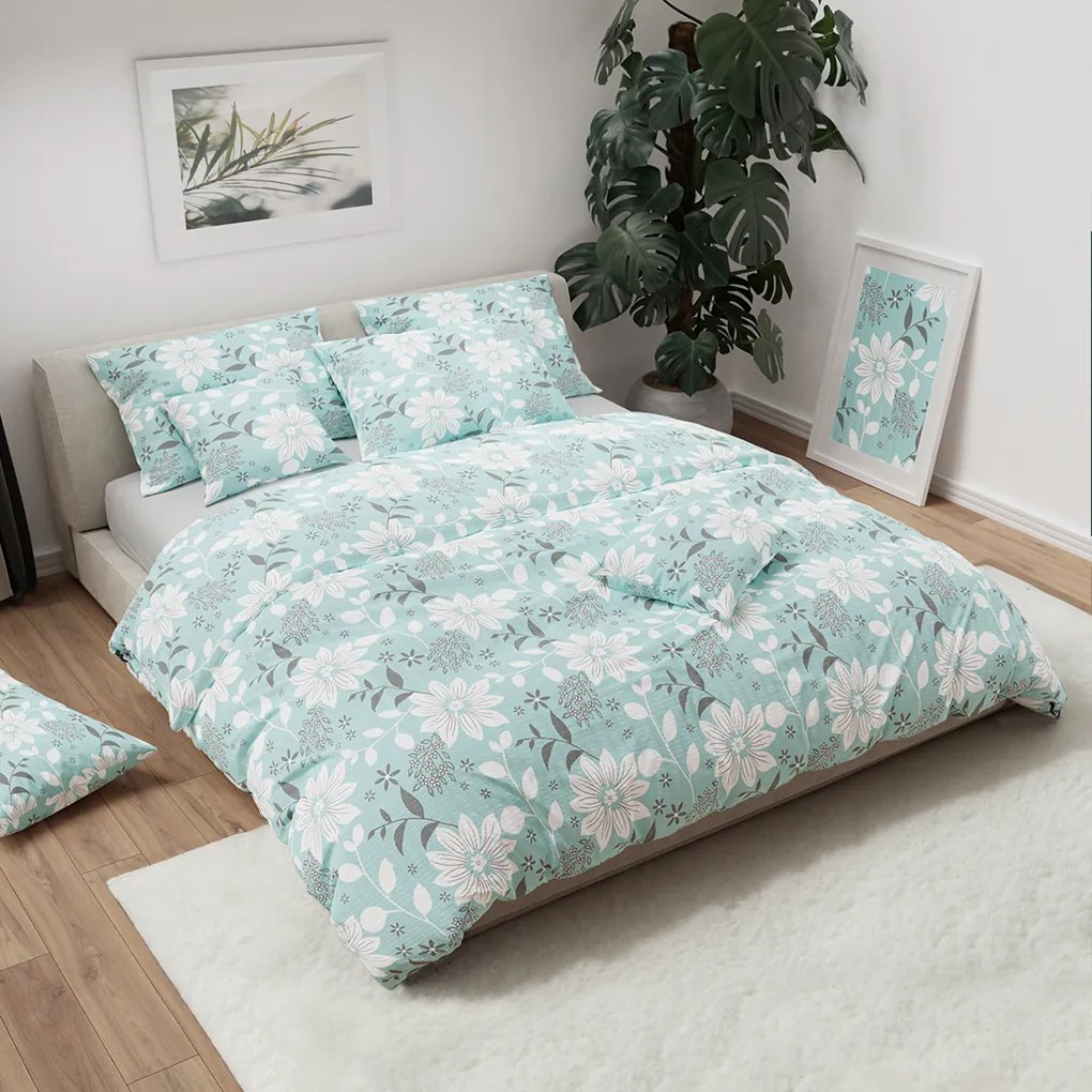 PrzytulneMieszkanie.pl PrzytulneMieszkanie.pl Pościel z kory GABRIELA niebieska Rozmiar pościeli: 70 x 90 cm | 140 x 200 cm