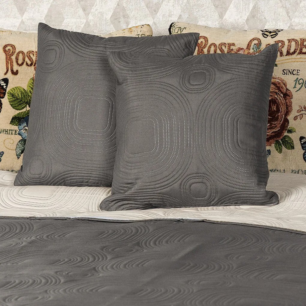 4Home Narzuta na łóżko Doubleface taupe/beżowy, 220 x 240 cm, 2x 40 x 40 cm