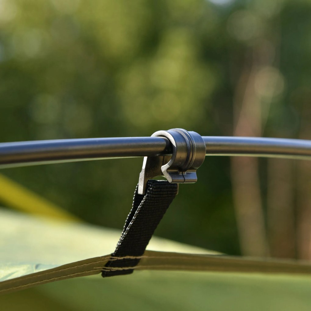 Outsunny Namiot Biwakowy 4 Osobowy 195x240x240cm Aluminium Włókno Szklane | Namiot Kulisy Duży 4 Osobowy Na Obozowanie | Aosom PL