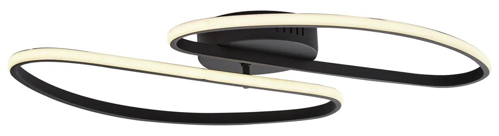 Designerska lampa sufitowa matowa czarna 65 cm 3-stopniowa ściemnialna 2-punktowa - PepeDesignerski Oswietlenie wewnetrzne