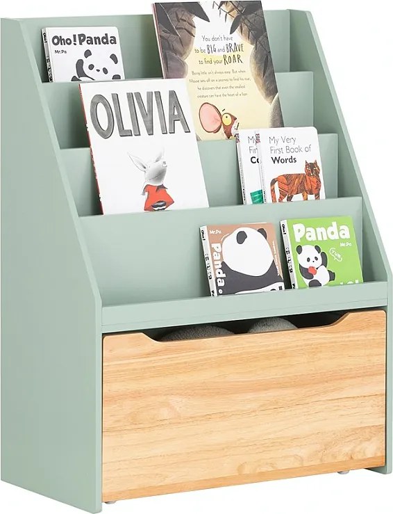 Półka na książki dziecięca z pojemnikiem KMB95-GR