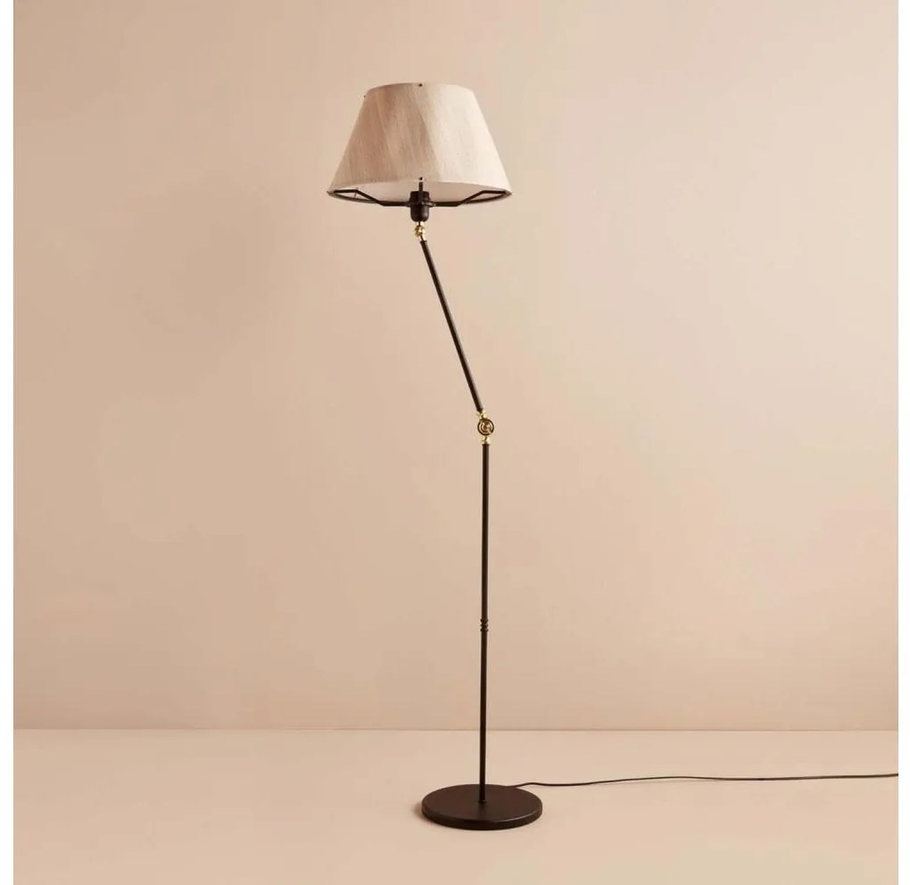 Lampa stojąca AYD 1xE27/40W/230V czarna/beżowa