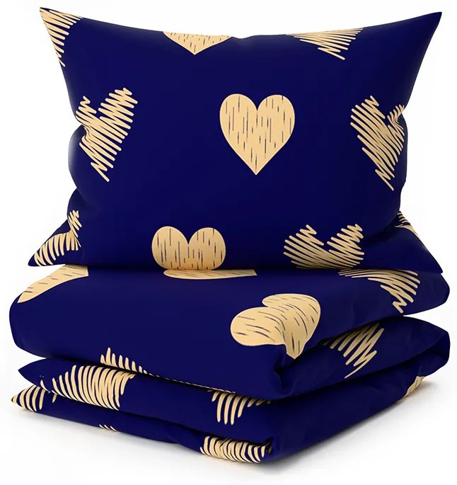 PrzytulneMieszkanie.pl PrzytulneMieszkanie.pl Pościel z mikrofibry GOLBINO ciemnoniebieska Rozmiar pościeli: 70 x 90 cm | 140 x 200 cm