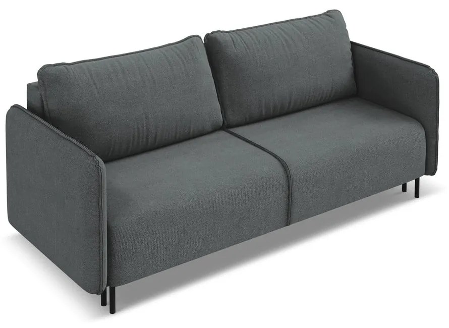 Ciemnoszara rozkładana/ze schowkiem sofa 226 cm Luana – Makamii