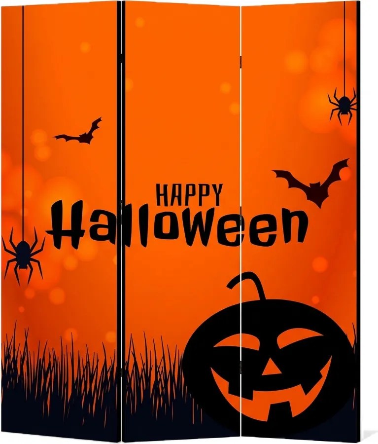 Parawan pokojowy 3-częściowy 135x172 Dwustronny dekoracyjny tematyczny świąteczny Czerwony Radosne Halloween