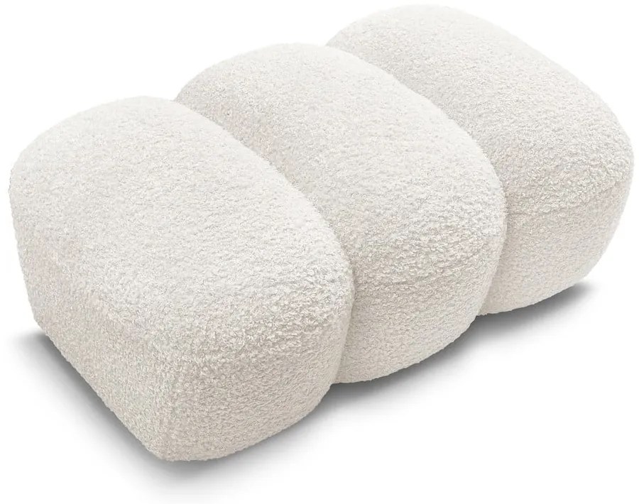 Biały podnóżek z materiału bouclé Hippolyte – Bobochic Paris