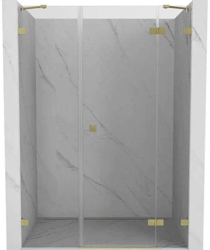 Mexen Lunar drzwi prysznicowe uchylne prawe 140 cm, transparent, złote szczotkowane - 834S-140-050-55-00-P