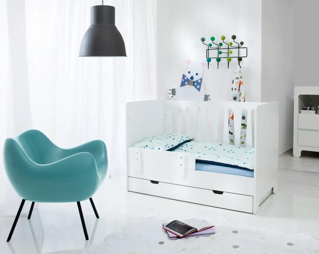 Łóżeczko dziecięce MOON 120x60 białe PINIO