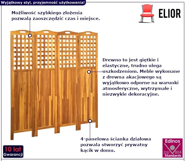4-panelowy parawan H6-L12