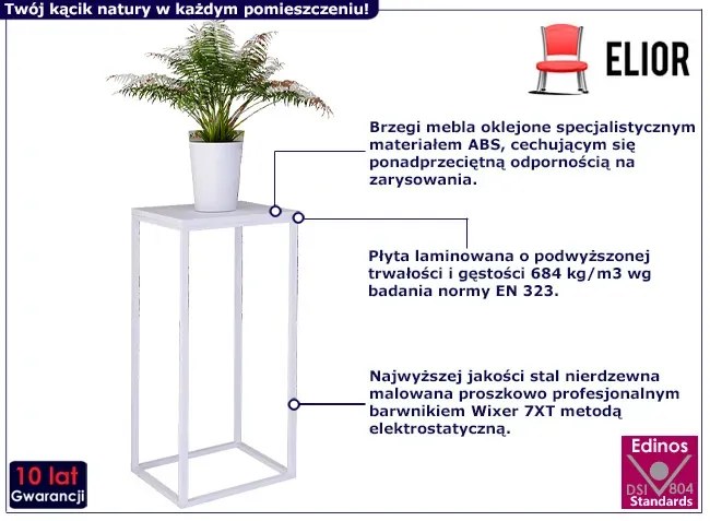 Biały metalowy stojak na kwiaty K2-G41