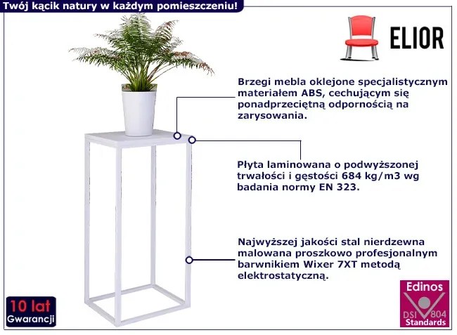 Biały metalowy stojak na kwiaty Wogi