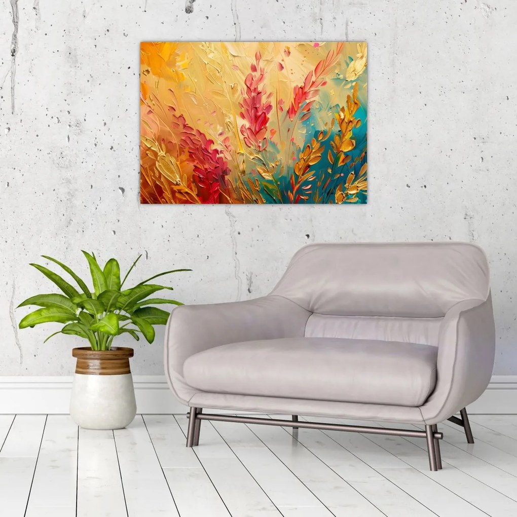 Obraz na szkle - Malowanie pola (70x50 cm)