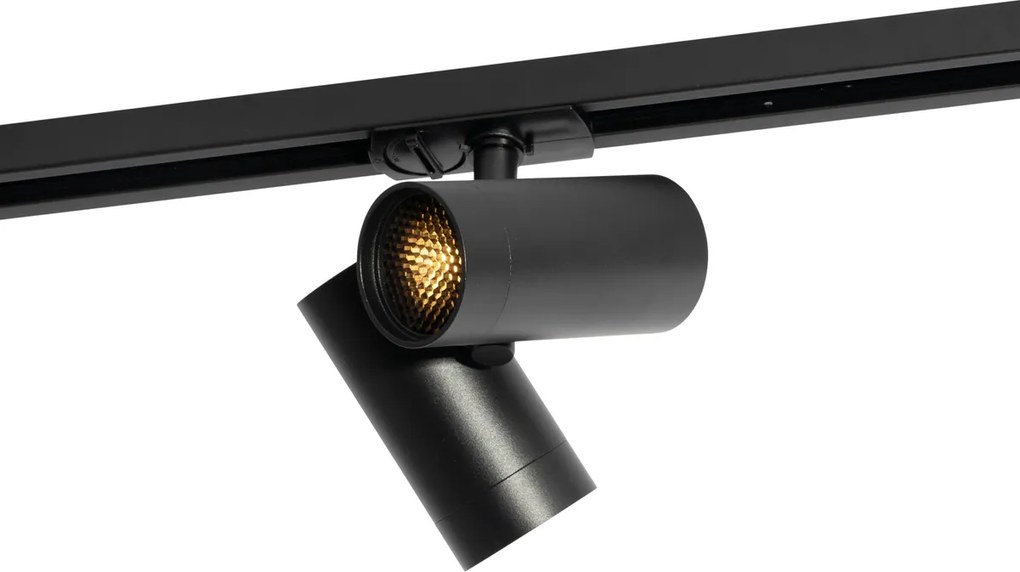 Nowoczesny system oświetleniowy szynowy z 3 reflektorami czarnymi 1-fazowymi - Iconic Scopio