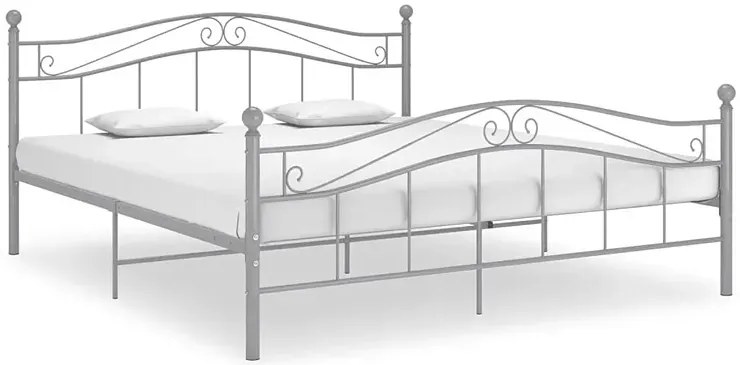 Szare metalowe łóżko w stylu loft 180x200 cm - Iroz