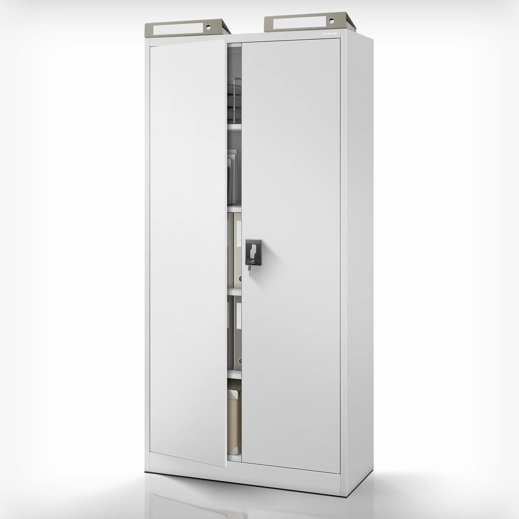 Szafa na dokumenty biurowa metalowa szara: JAN H, 900 x 1950 x 400 mm