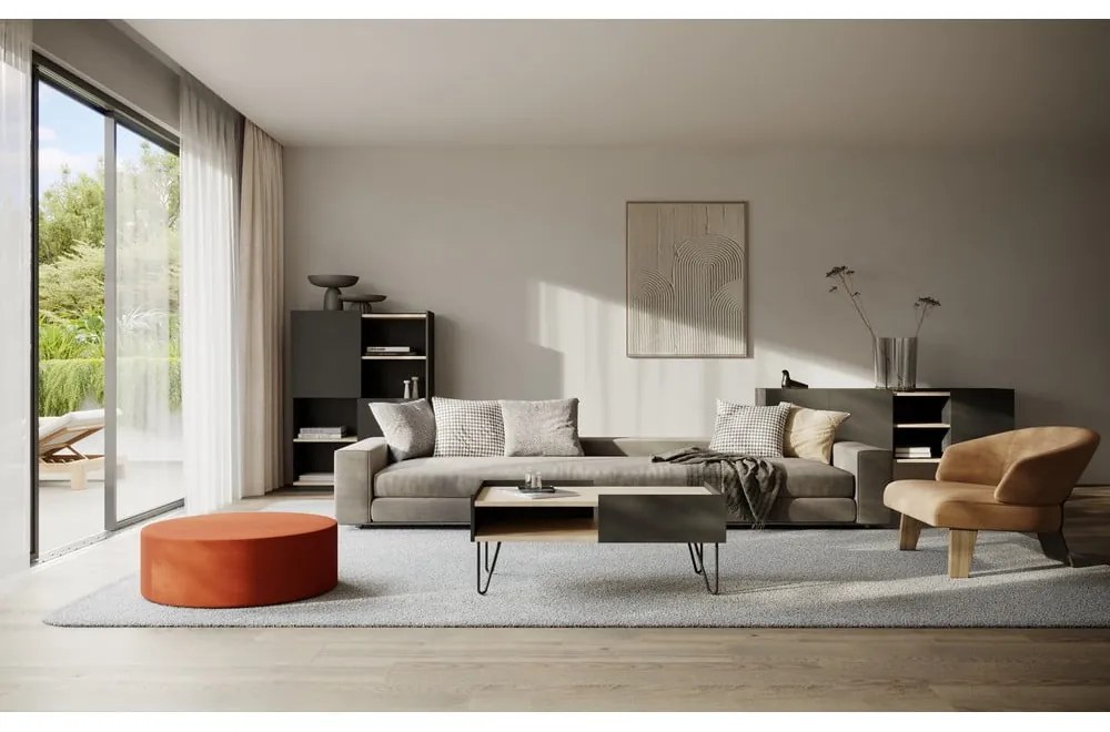 Czarny matowy regał 100x147 cm Nina – TemaHome