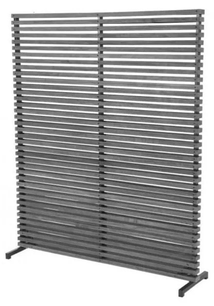 Szaro-naturalny parawan ogrodowy z metalu i drewna 153x185 cm − Hartman