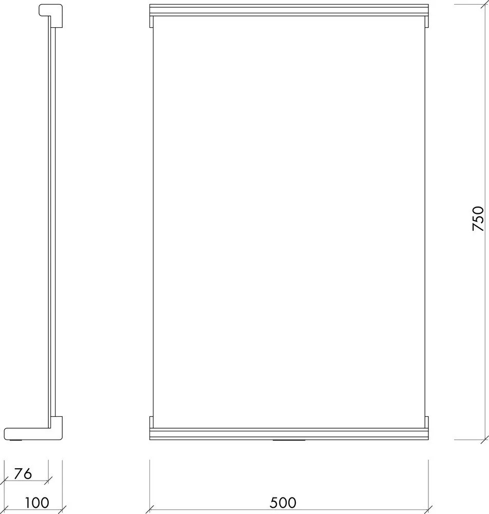Lustro z półką z drewnianą ramą ścienne 50x75 cm Lun – noo.ma