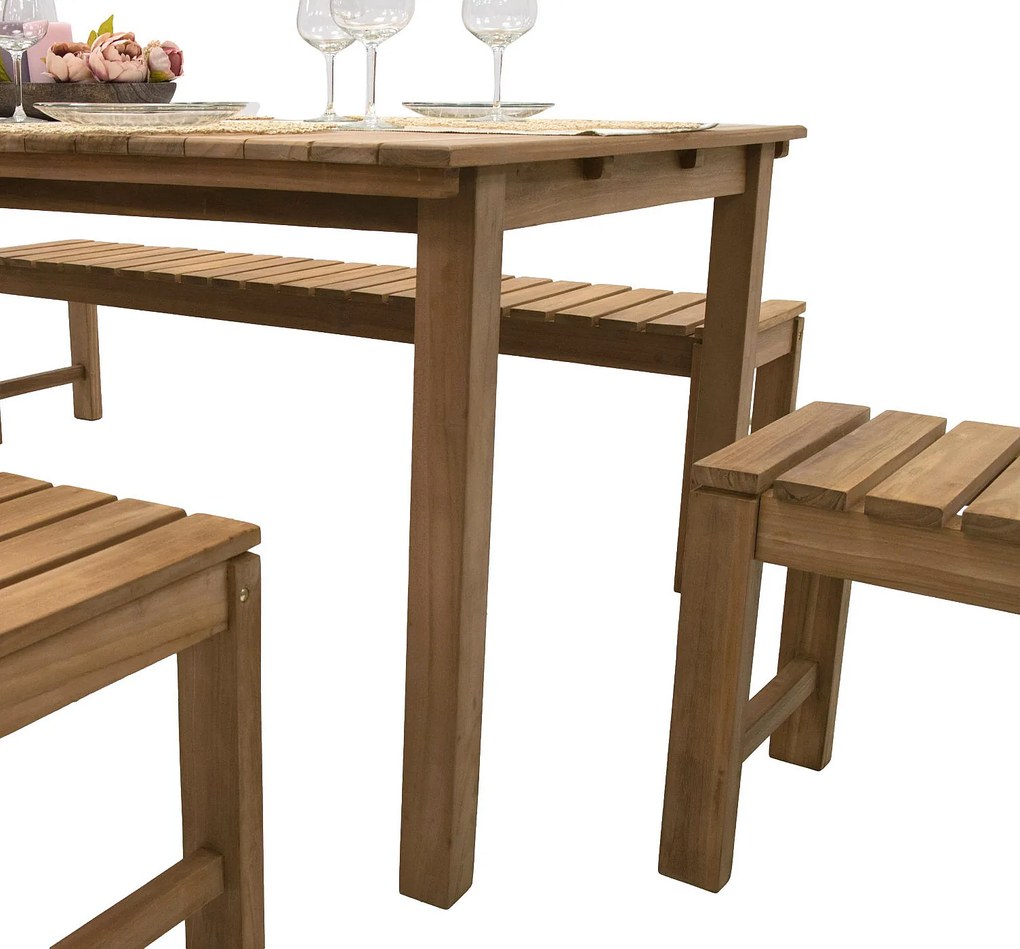 Zestaw teak ogrodowy JOHNSON 1+2+2