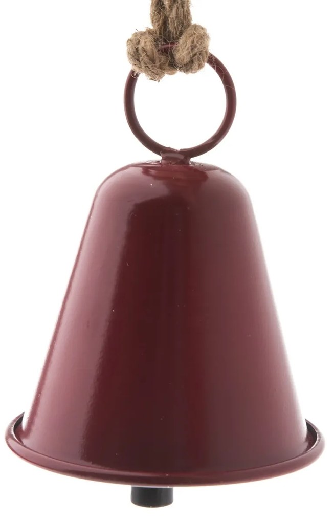 Metalowy dzwonek wiszący Ringle czerwony, 9,5 x 12 cm