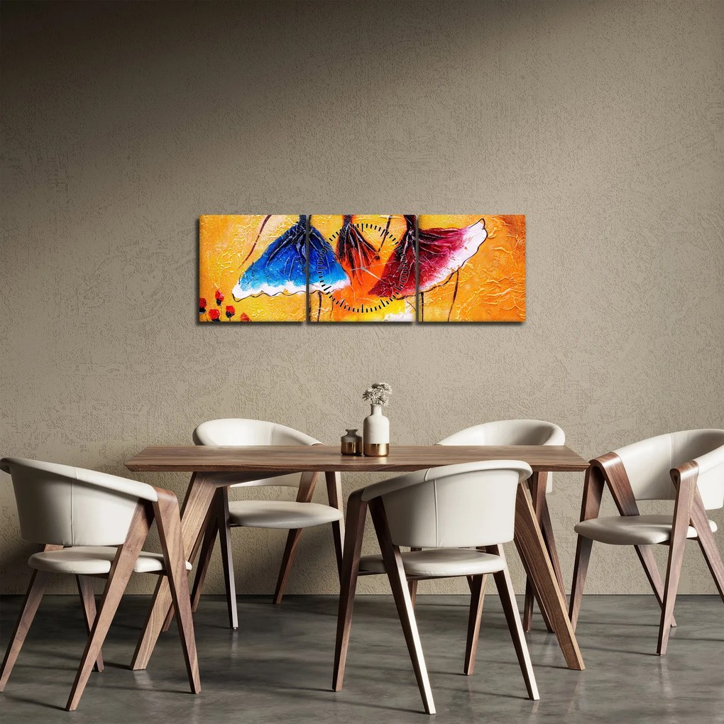 Obraz - Obraz olejny, baletki (z zegarem) (90x30 cm)